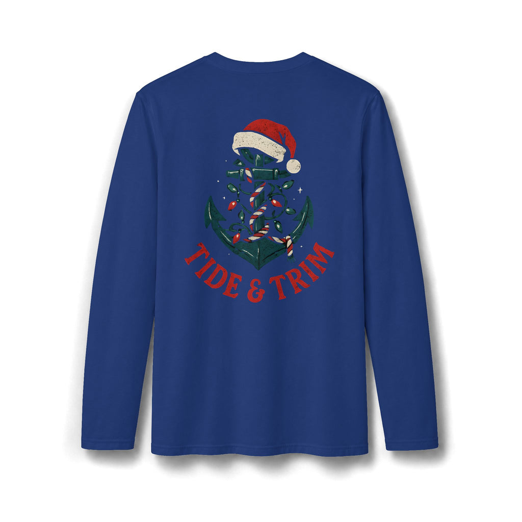Christmas Santa Hat Anchor Long Sleeve T-Shirt