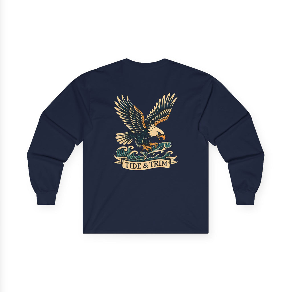 Nautical Eagle Fishing Long Sleeve Tee
