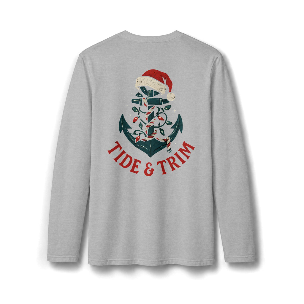 Christmas Santa Hat Anchor Long Sleeve T-Shirt