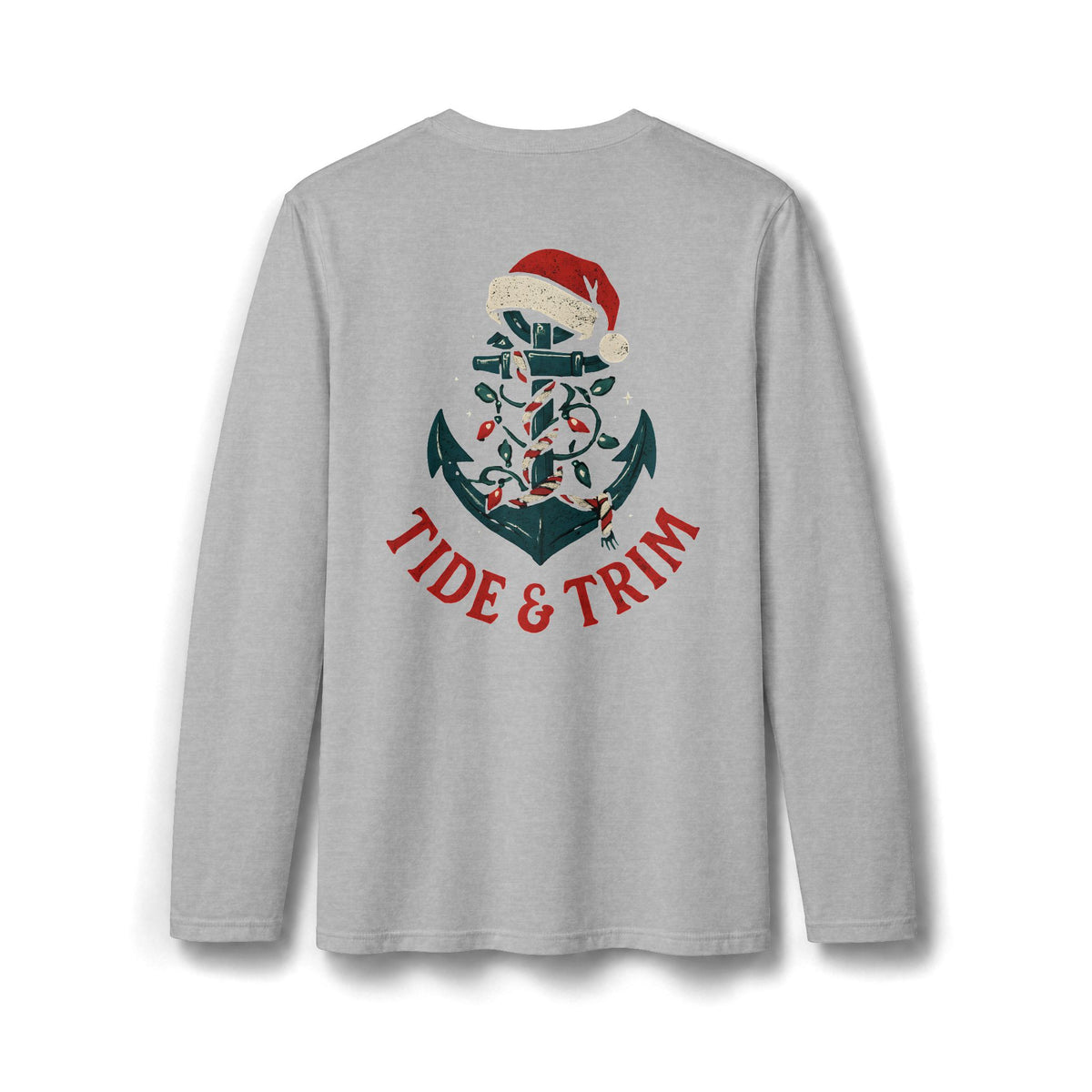Christmas Santa Hat Anchor Long Sleeve T-Shirt