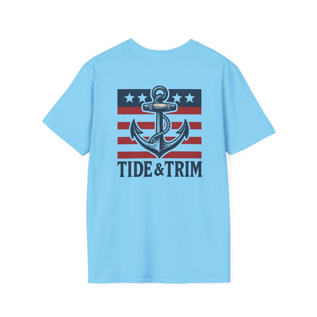 Patriotic Anchor Nautical T-Shirt — Tide & Trim Flag Design