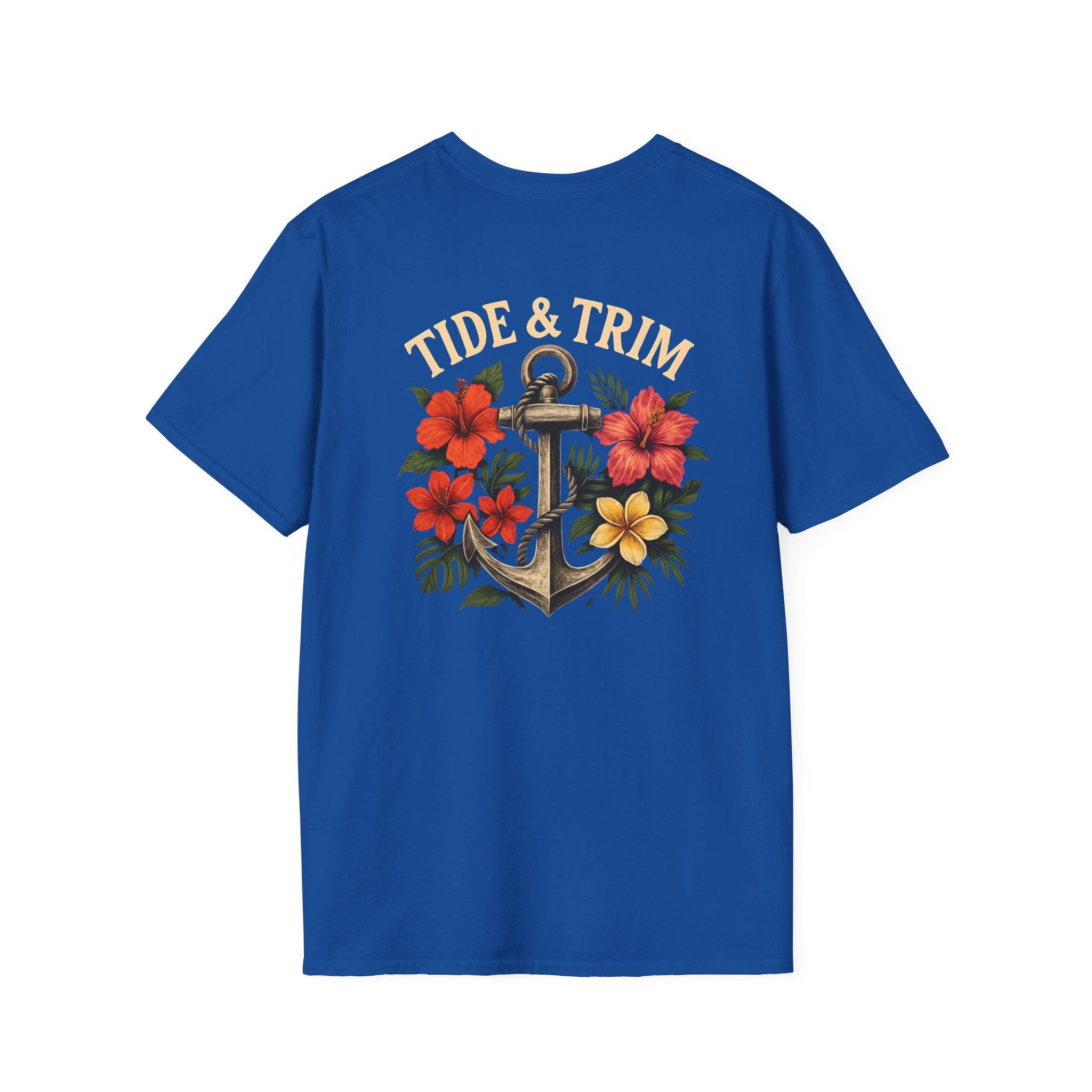 Nautical Anchor Tropical Flowers T-Shirt