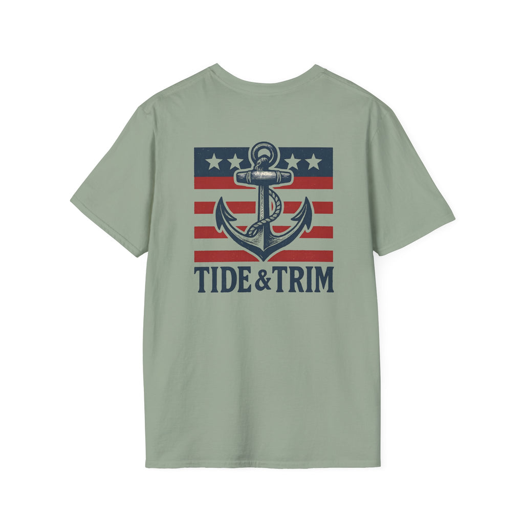 Patriotic Anchor Nautical T-Shirt — Tide & Trim Flag Design