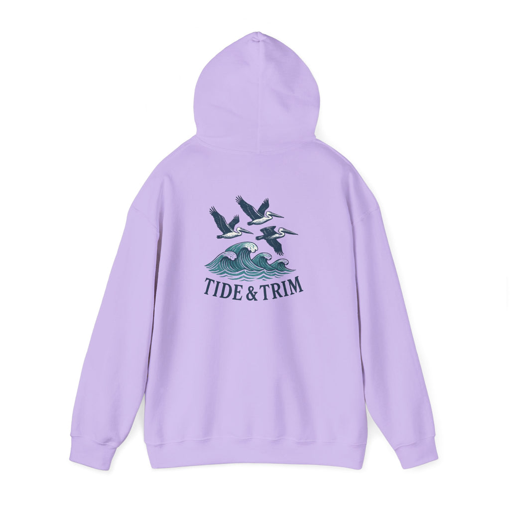 Nautical Pelicans Soaring Hoodie — Pelicans & Waves Crew Sweatshirt