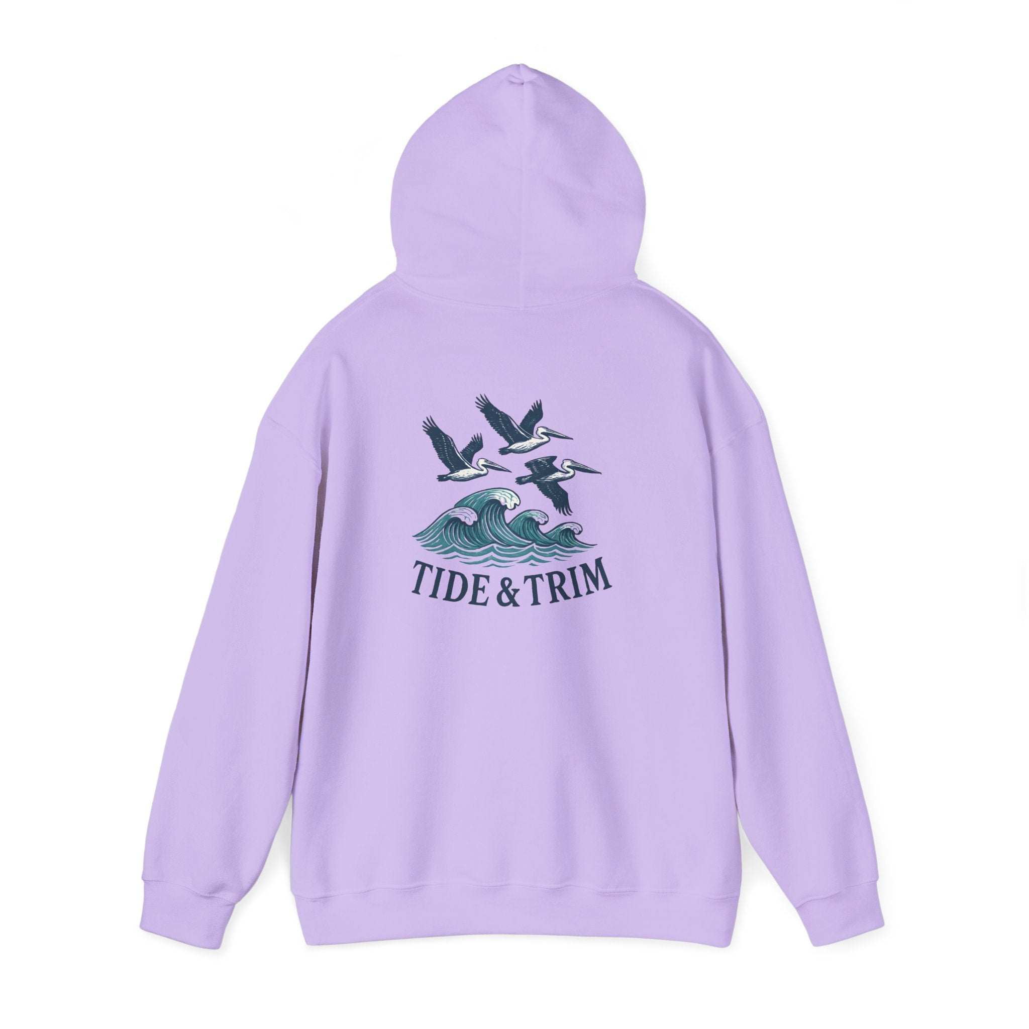 Nautical Pelicans Soaring Hoodie — Pelicans & Waves Crew Sweatshirt