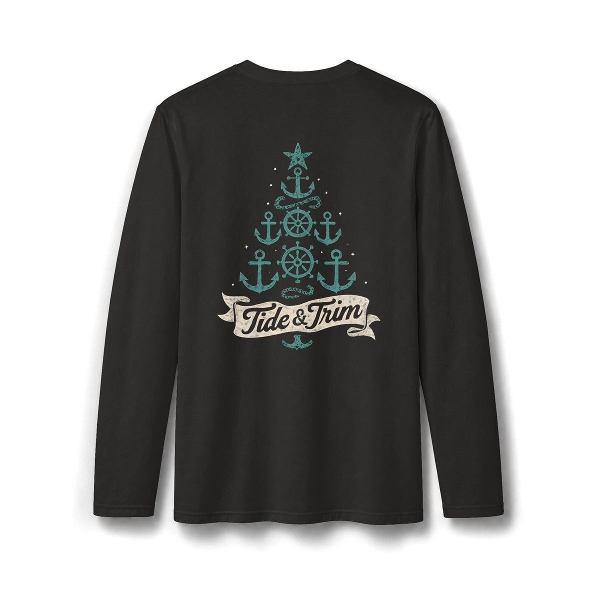 Tide & Trim Nautical Christmas Tree Long Sleeve T-Shirt