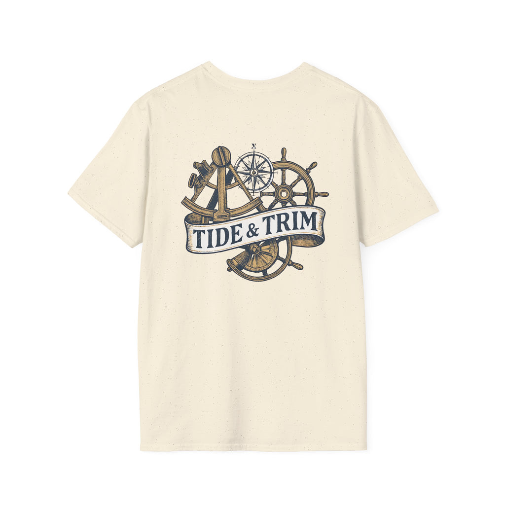 Nautical Anchor & Helm T-Shirt — Classic Maritime Anchor and Ship Wheel Tee