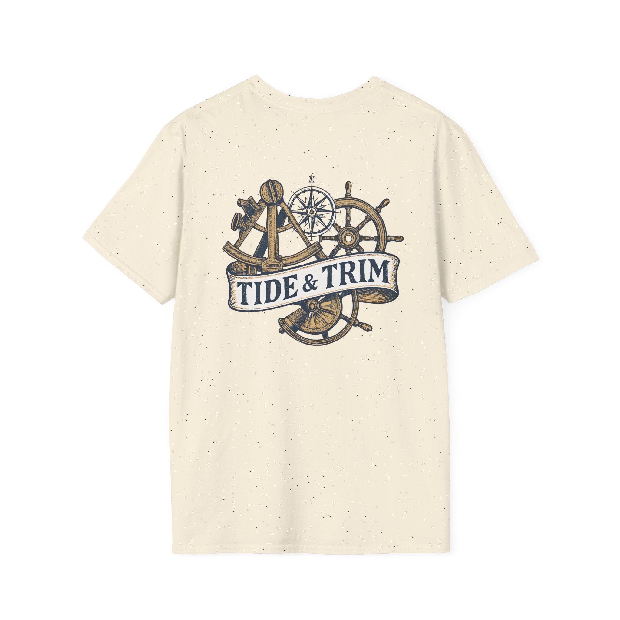 Nautical Anchor & Helm T-Shirt — Classic Maritime Anchor and Ship Wheel Tee
