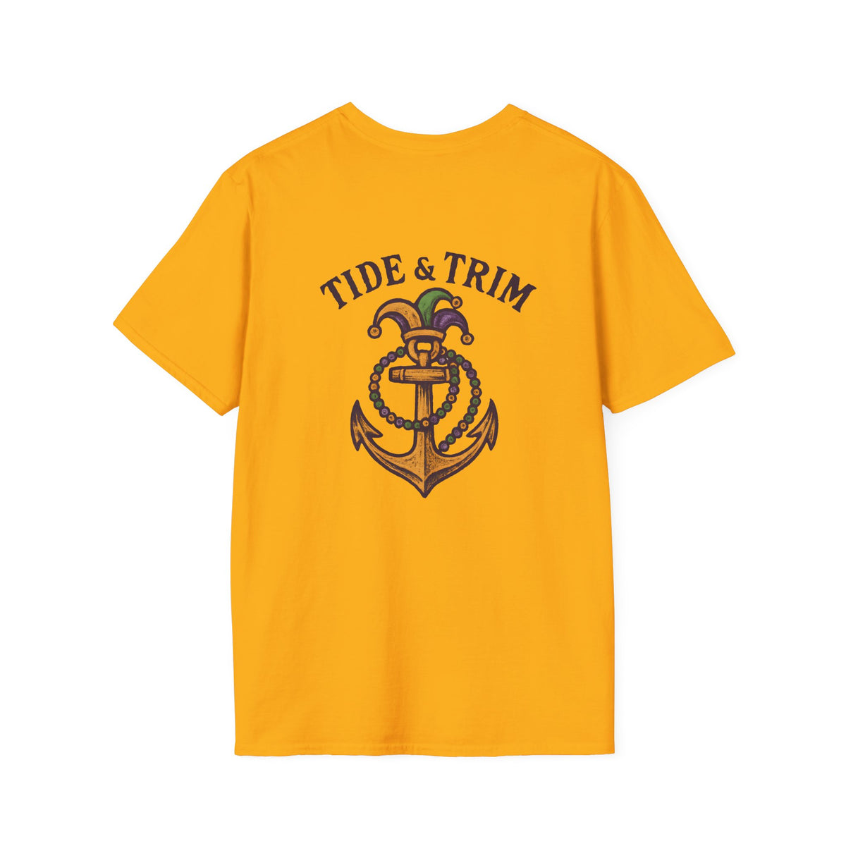 Tide & Trim Anchor T-Shirt — Nautical Mardi Gras Graphic Tee