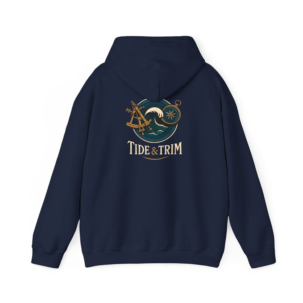 Nautical Navigation Instruments Hoodie — Maritime Compass & Sextant Pullover