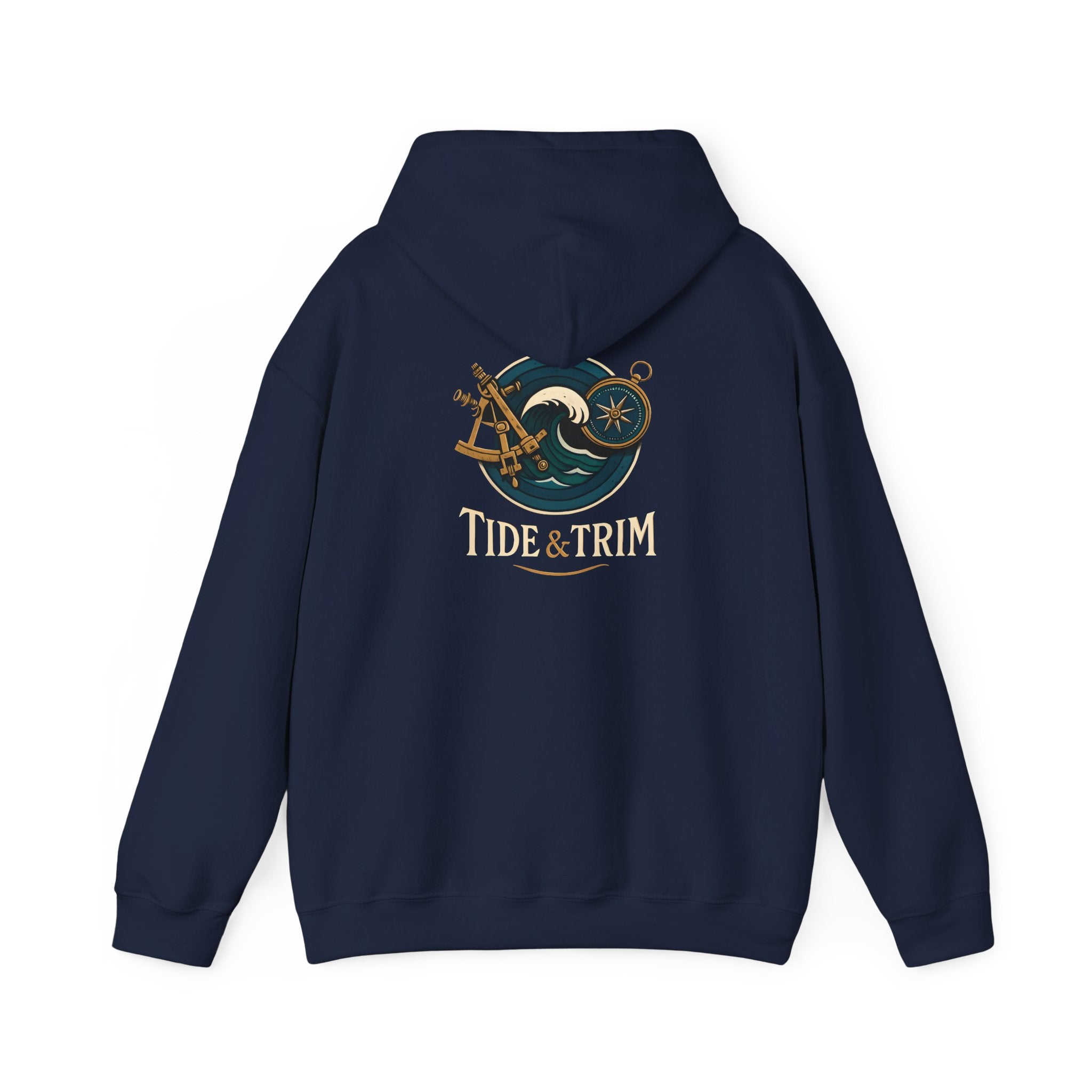 Nautical Navigation Instruments Hoodie — Maritime Compass & Sextant Pullover